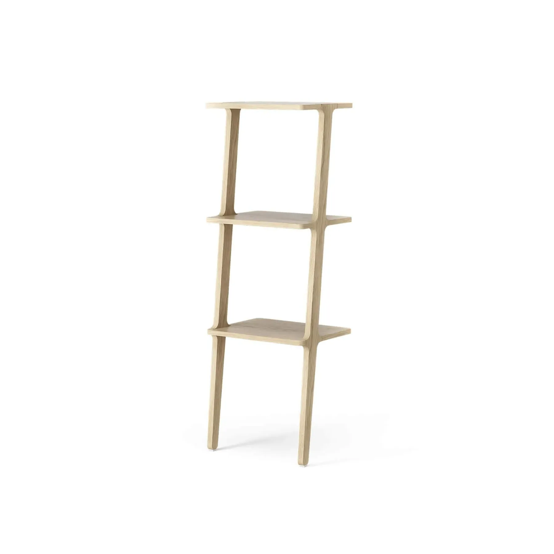 Libri 3-Shelf Leaning Shelves with Adjustable Legs - Natural Oak