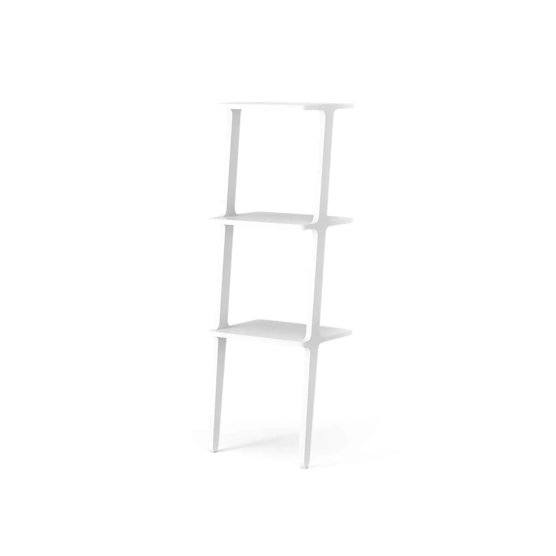 Libri 3-Shelf Leaning Shelves with Adjustable Legs - White Ash