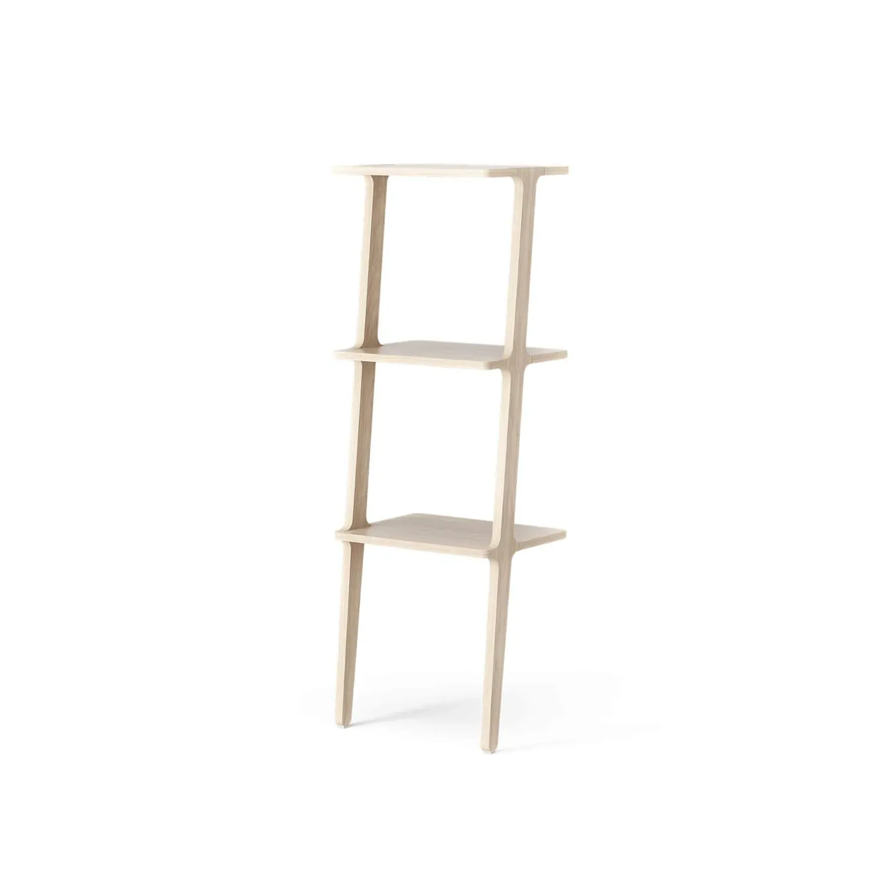 Libri 3-Shelf Leaning Shelves with Adjustable Legs - White Oak
