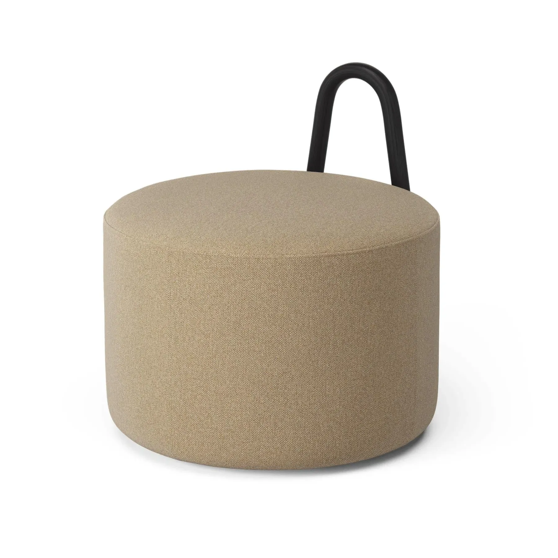 Medium Pouf with Handle - Flax, Fabric