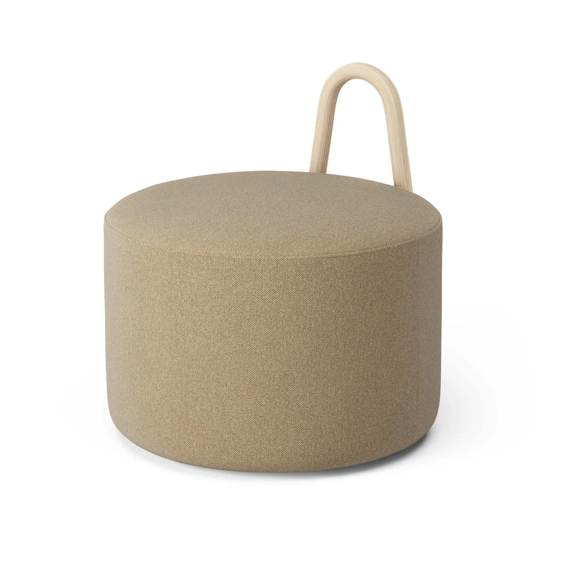 Medium Pouf with Handle - Flax, Fabric