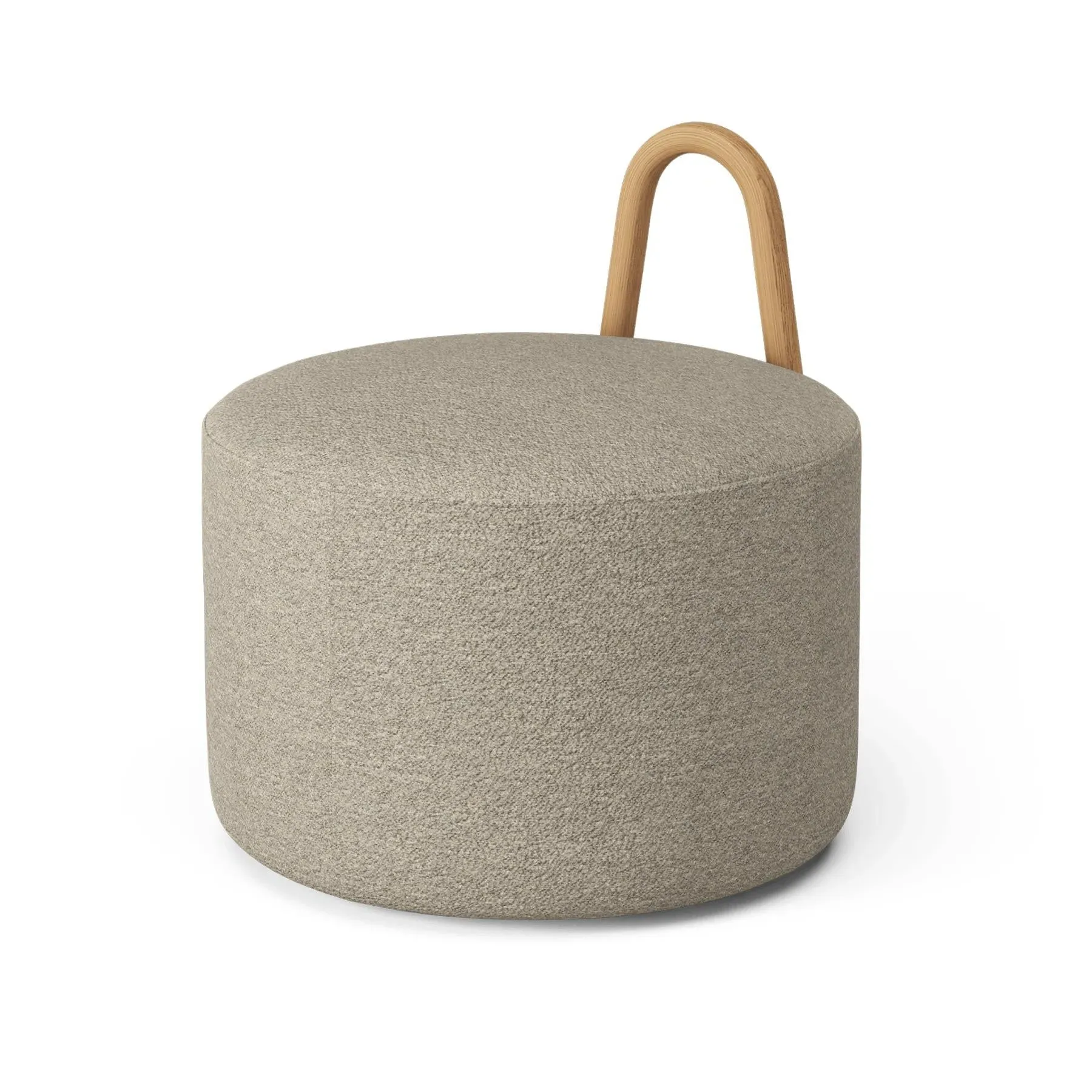 Medium Pouf with Steel Frame - Barnum, Oiled Oak