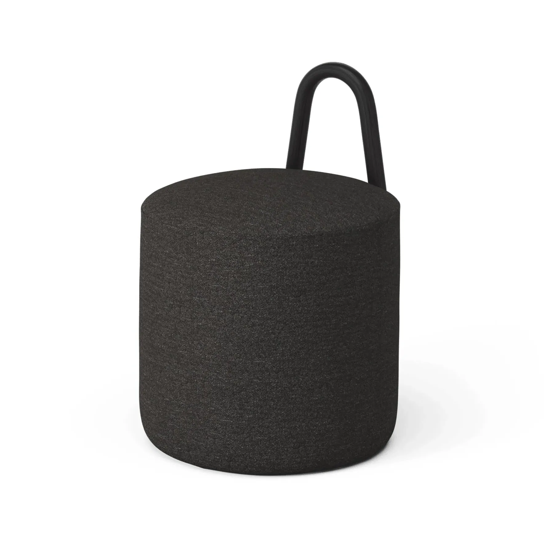 Small Pouf with Handle - Black, Ash image