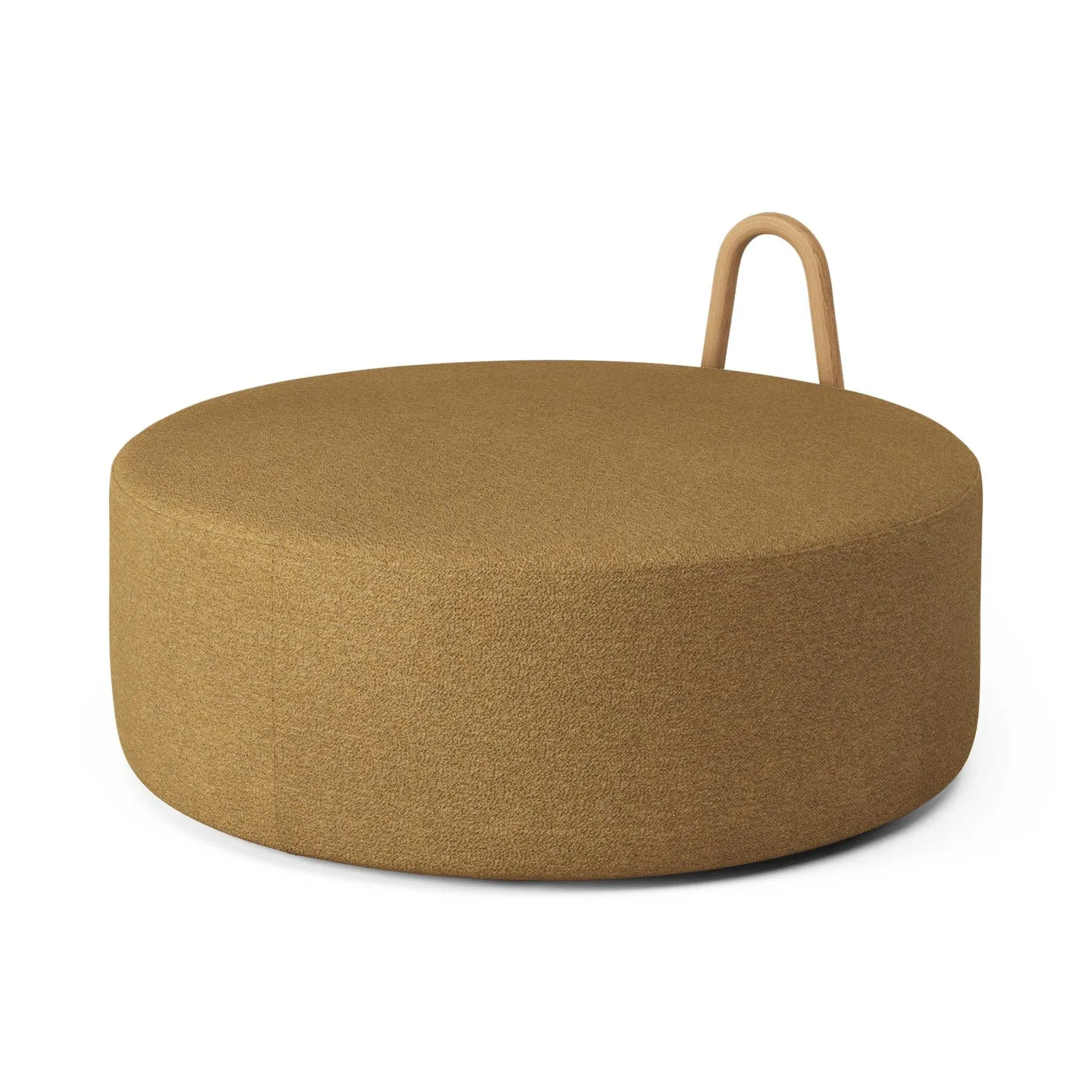 Small Pouf with Handle - Black, Leather