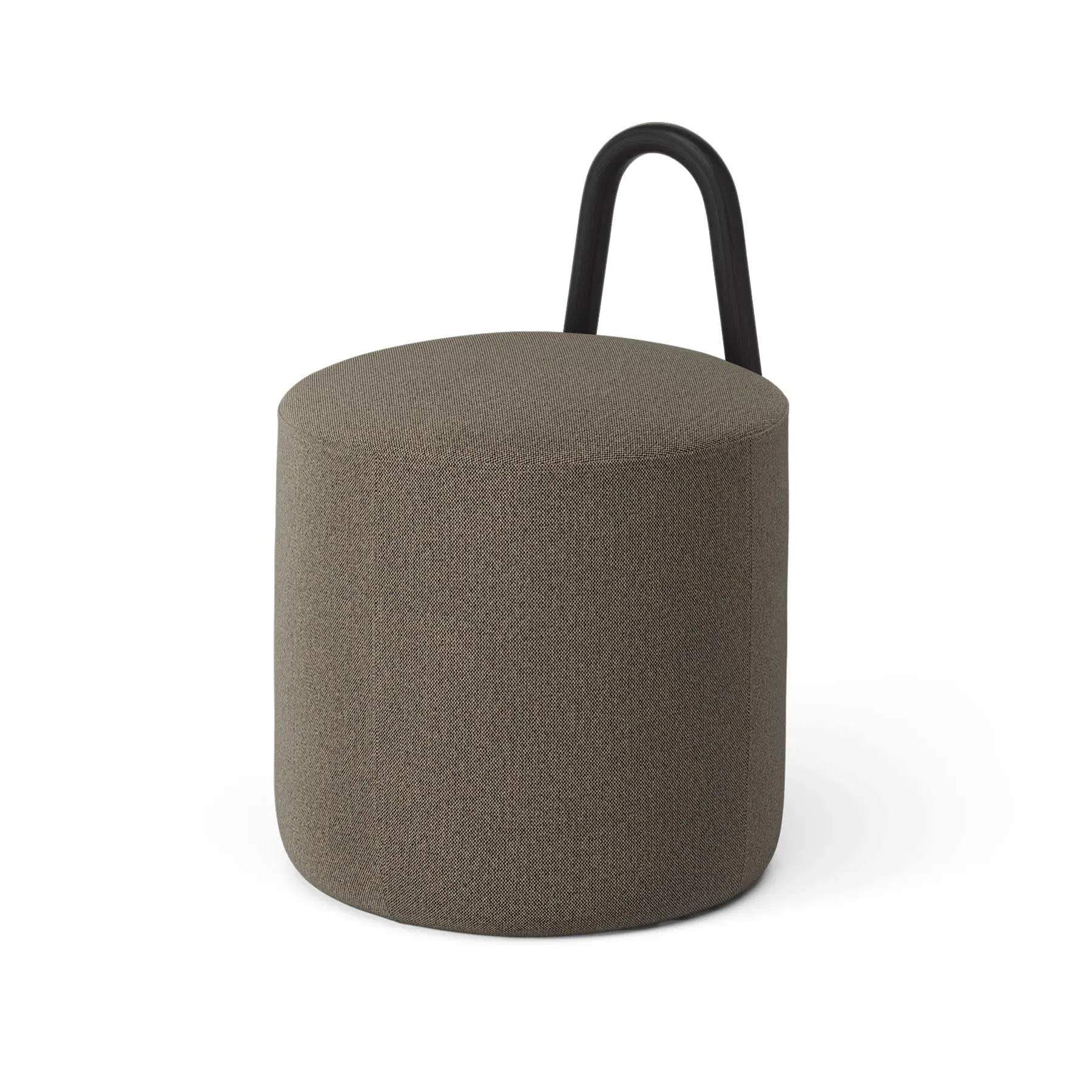 Small Pouf with Handle - Flax, Fabric