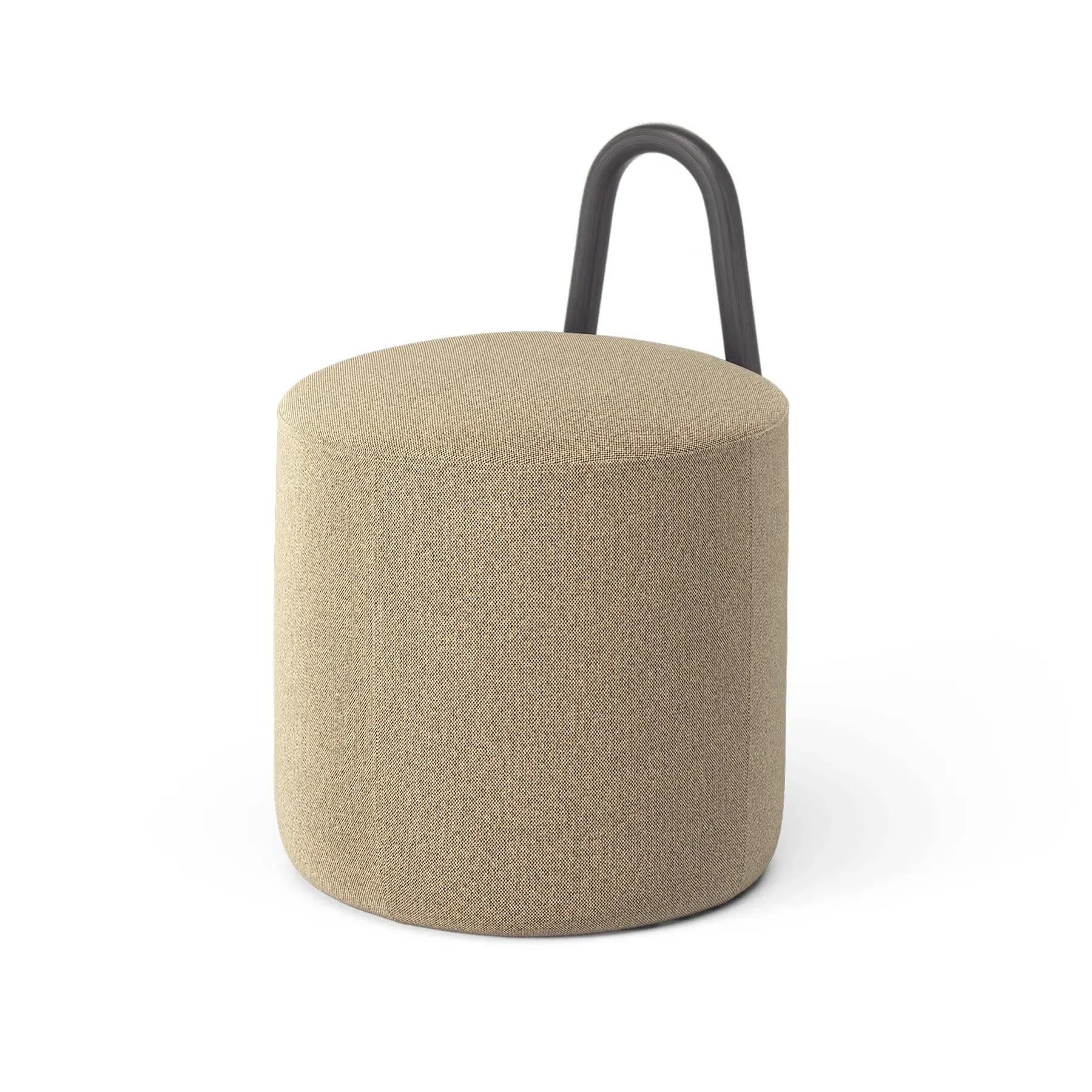 Small Pouf with Handle - Flax, Fabric image