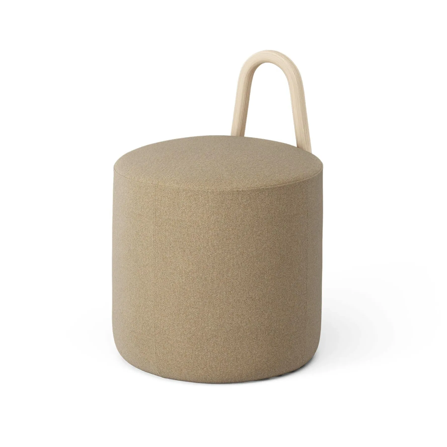Small Pouf with Handle - Flax, Fabric
