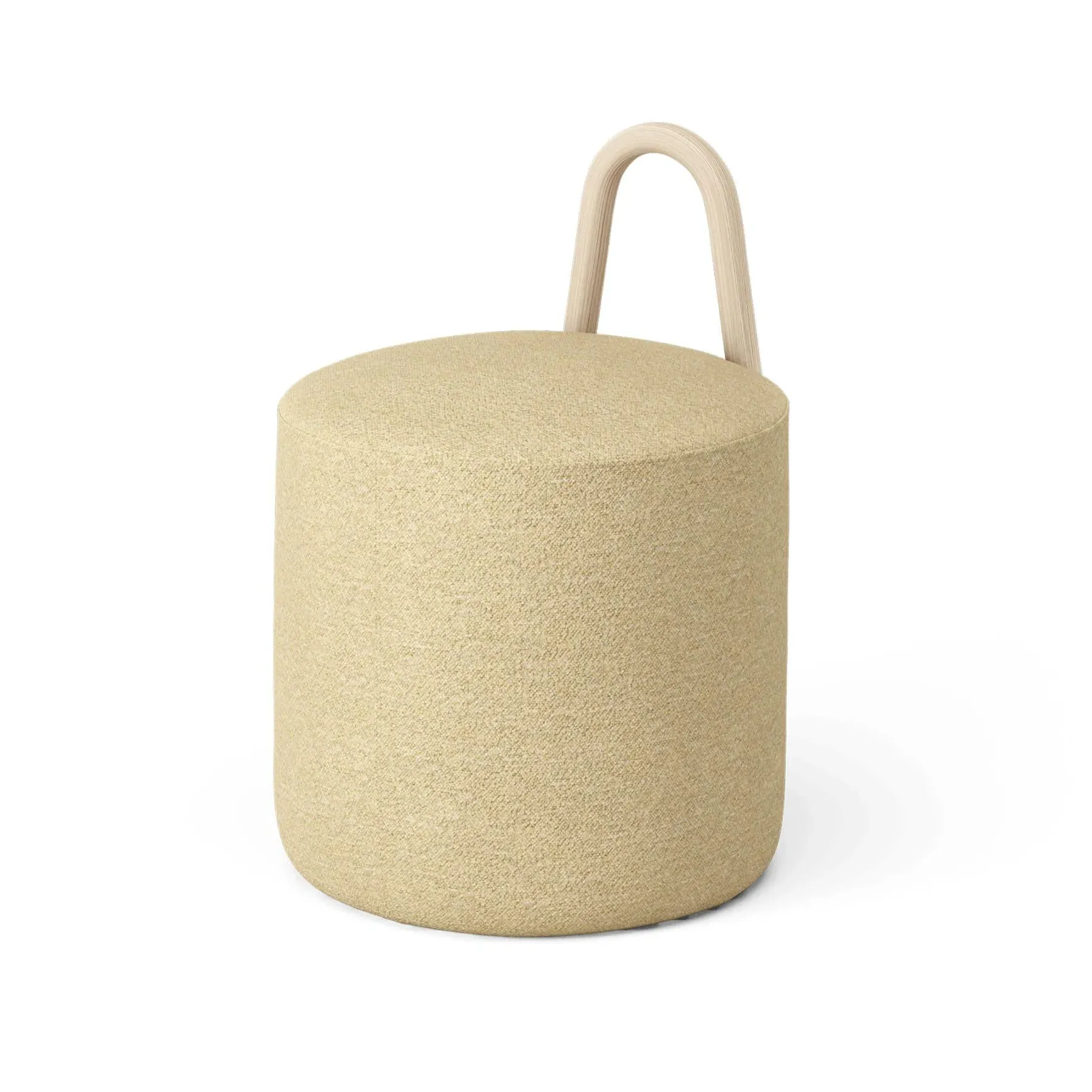Small Pouf with Handle - Natural Ash image