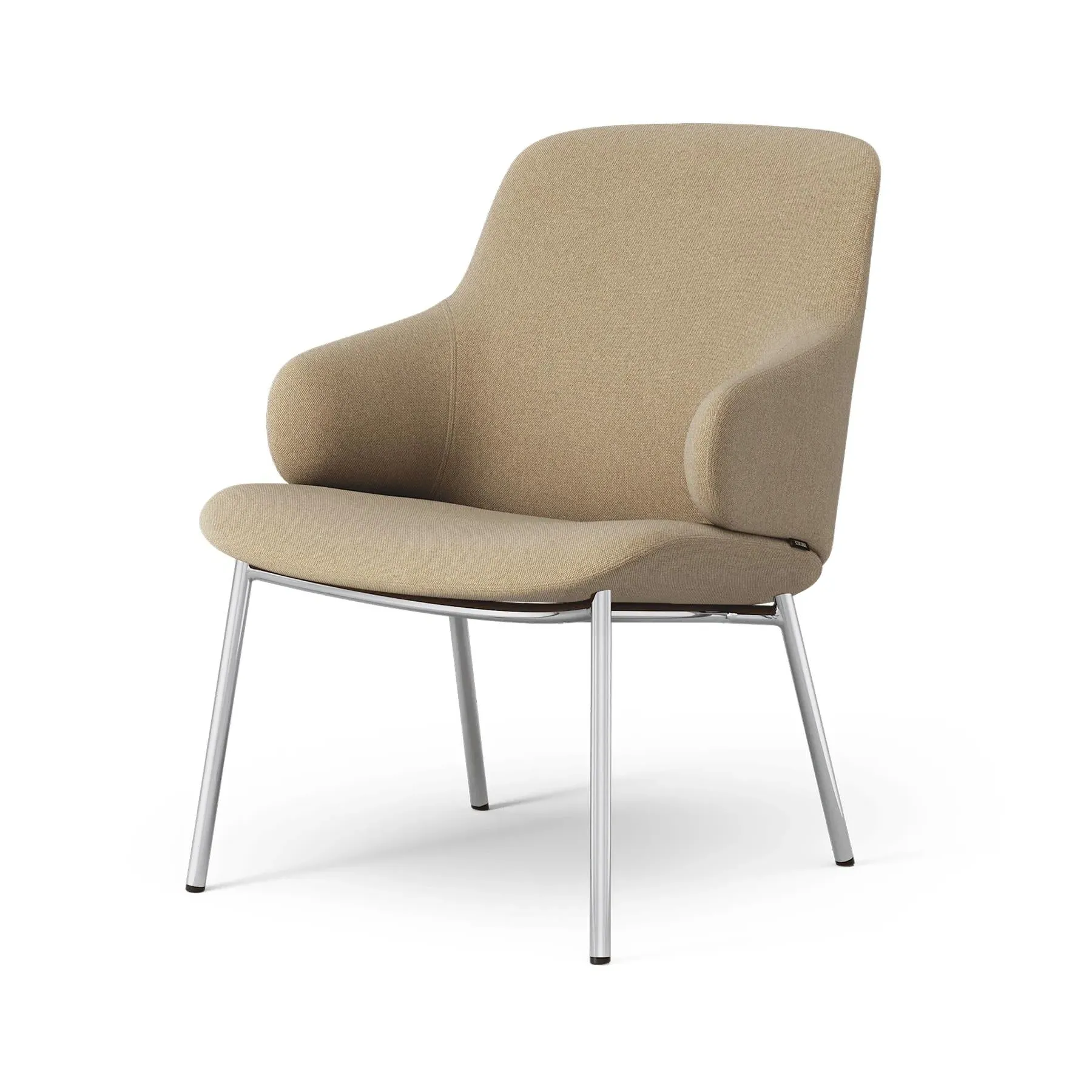 Swivel Easy Chair with Metal Legs - Flax, Steel image
