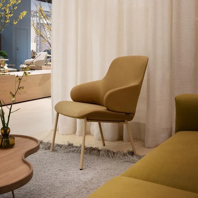 Swivel Easy Chair with Metal Legs - Steel