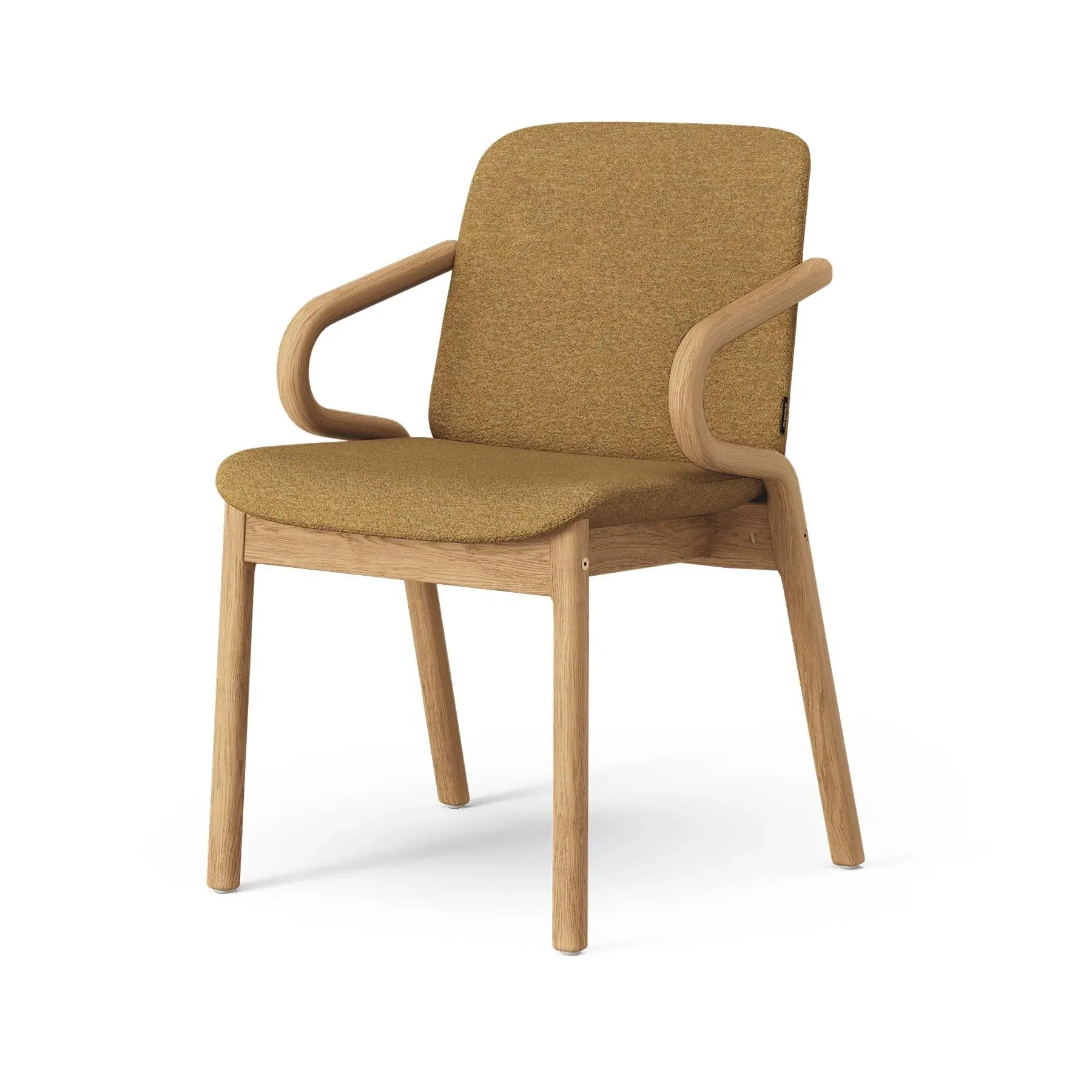 Upholstered Armchair with Steel Frame - Oak