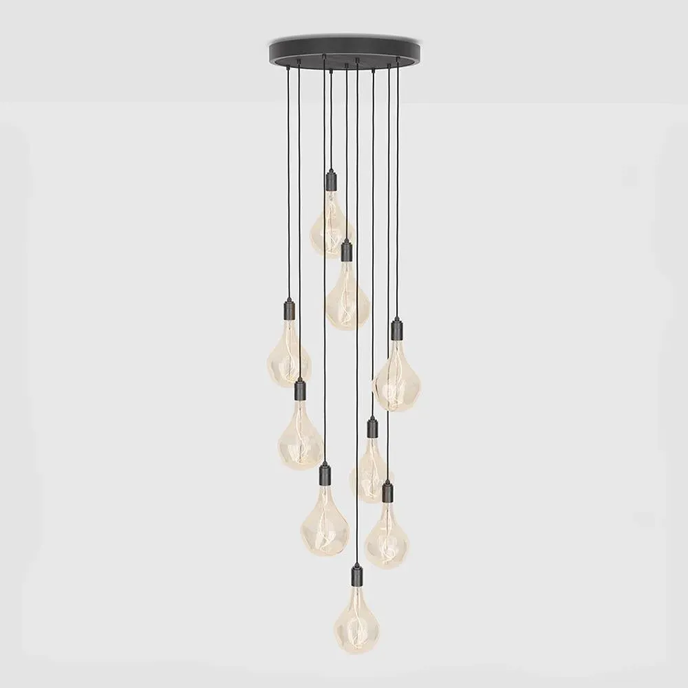 9-Light Cluster Pendant - Black, Ash