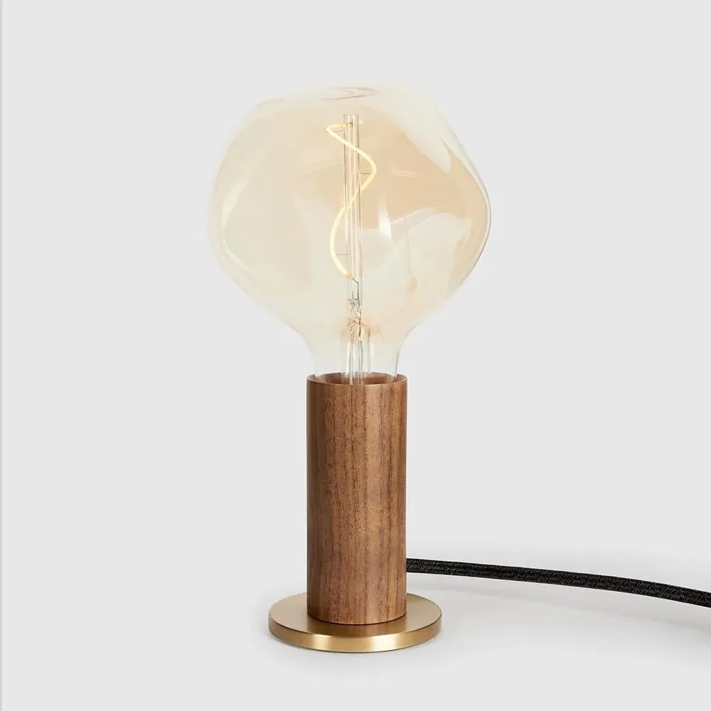 Knuckle Table Lamp with Dimmer - Walnut, Brass