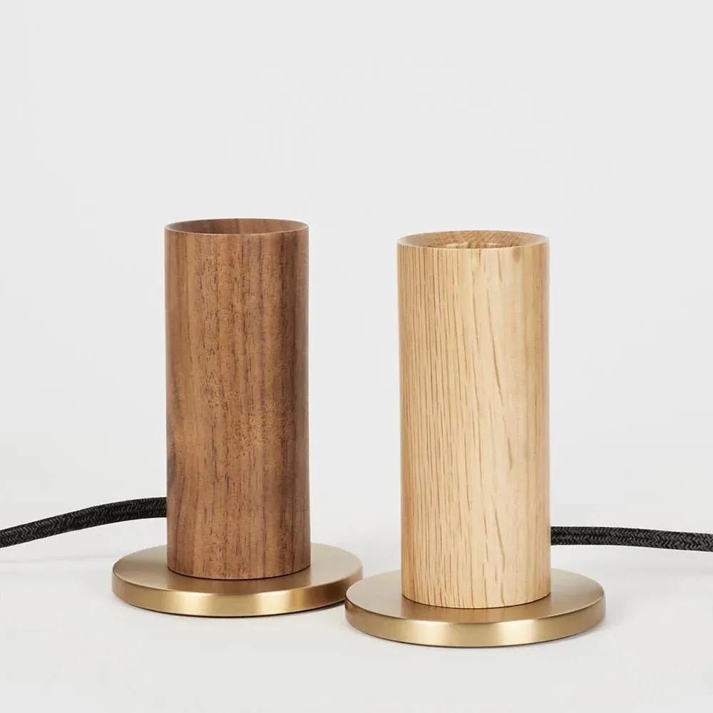 Knuckle Table Lamp with Dimmer - Walnut, Brass