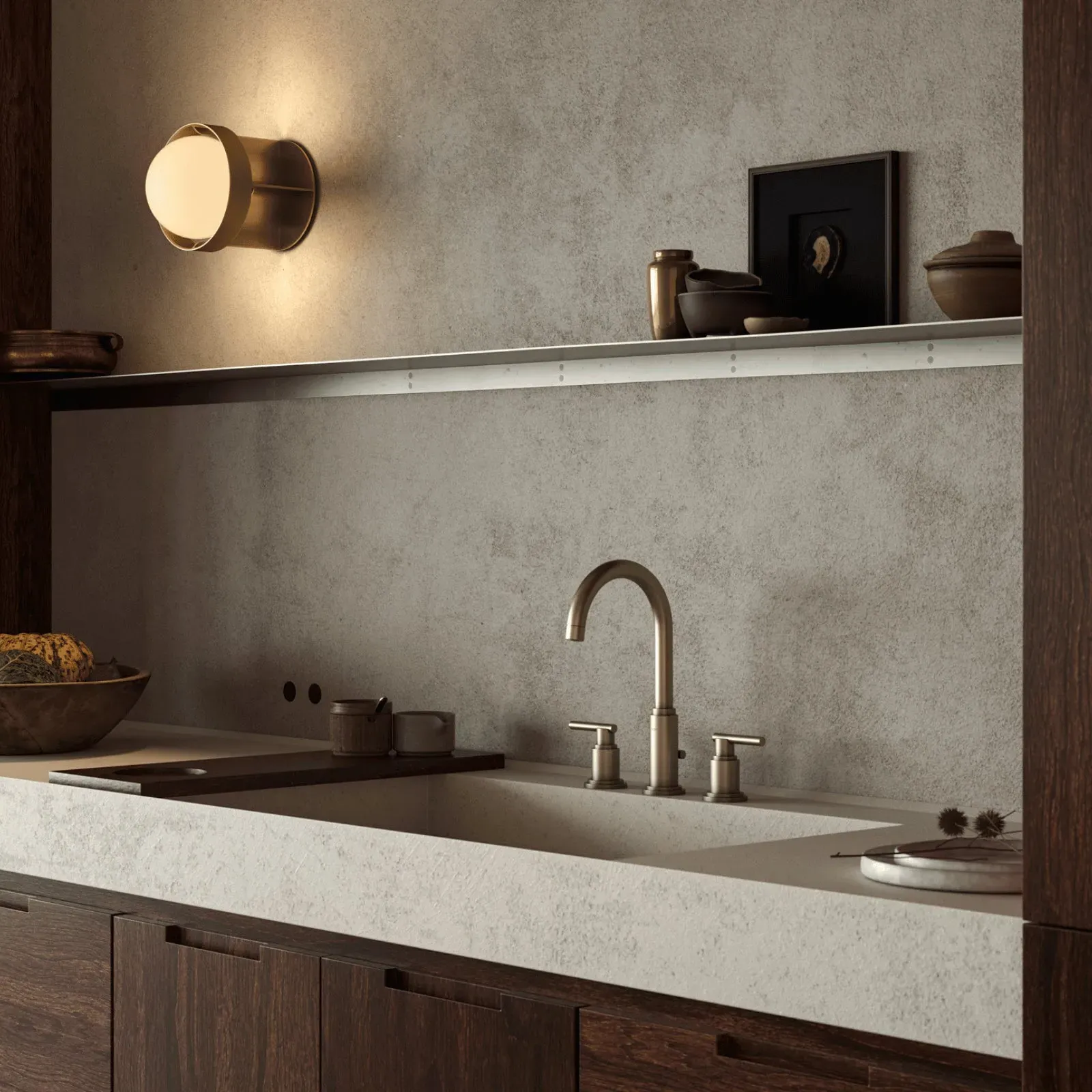 Large Loop Wall Light with Dimmer - Dark Grey