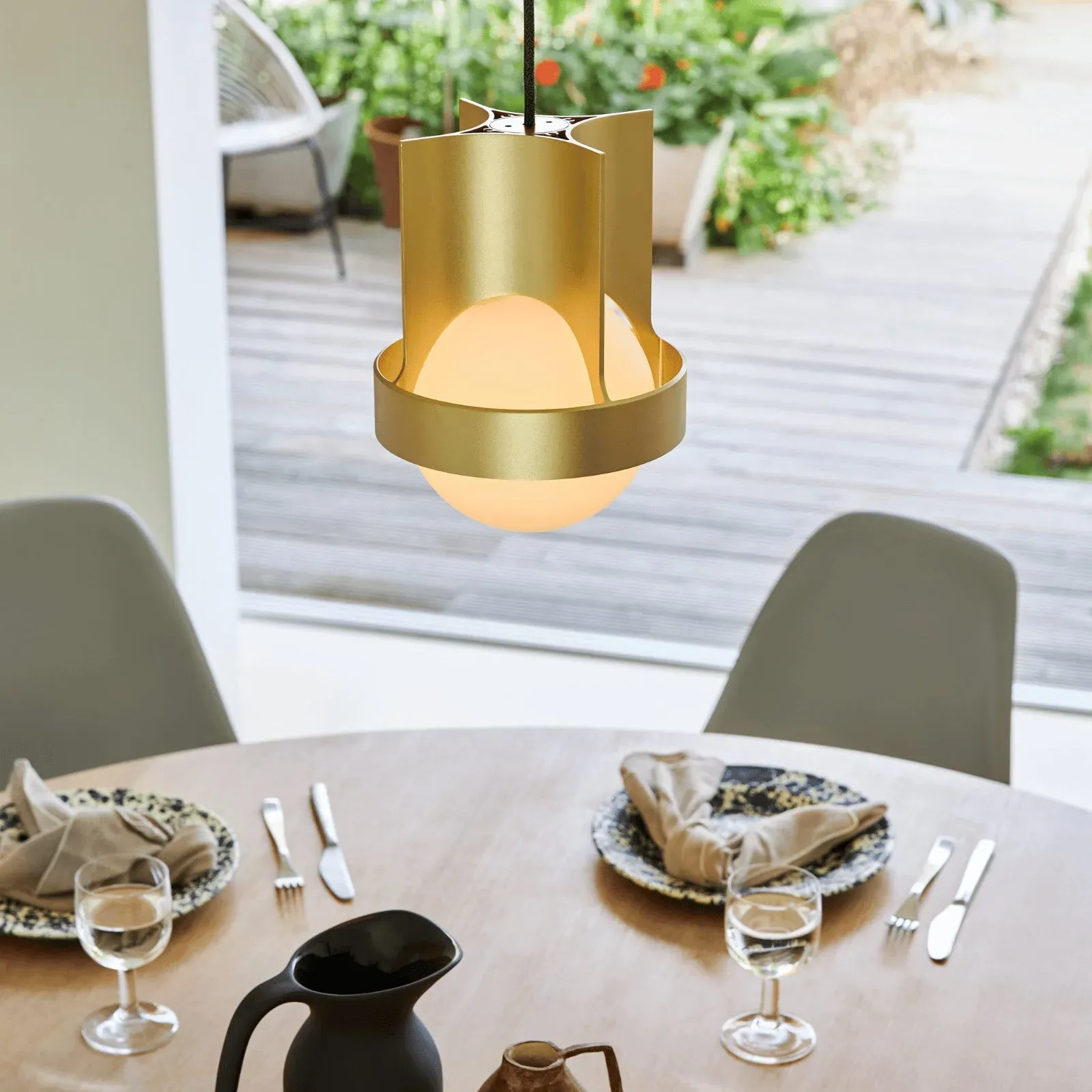 Loop Pendant Light with Dimmer - Dark Grey, Aluminum