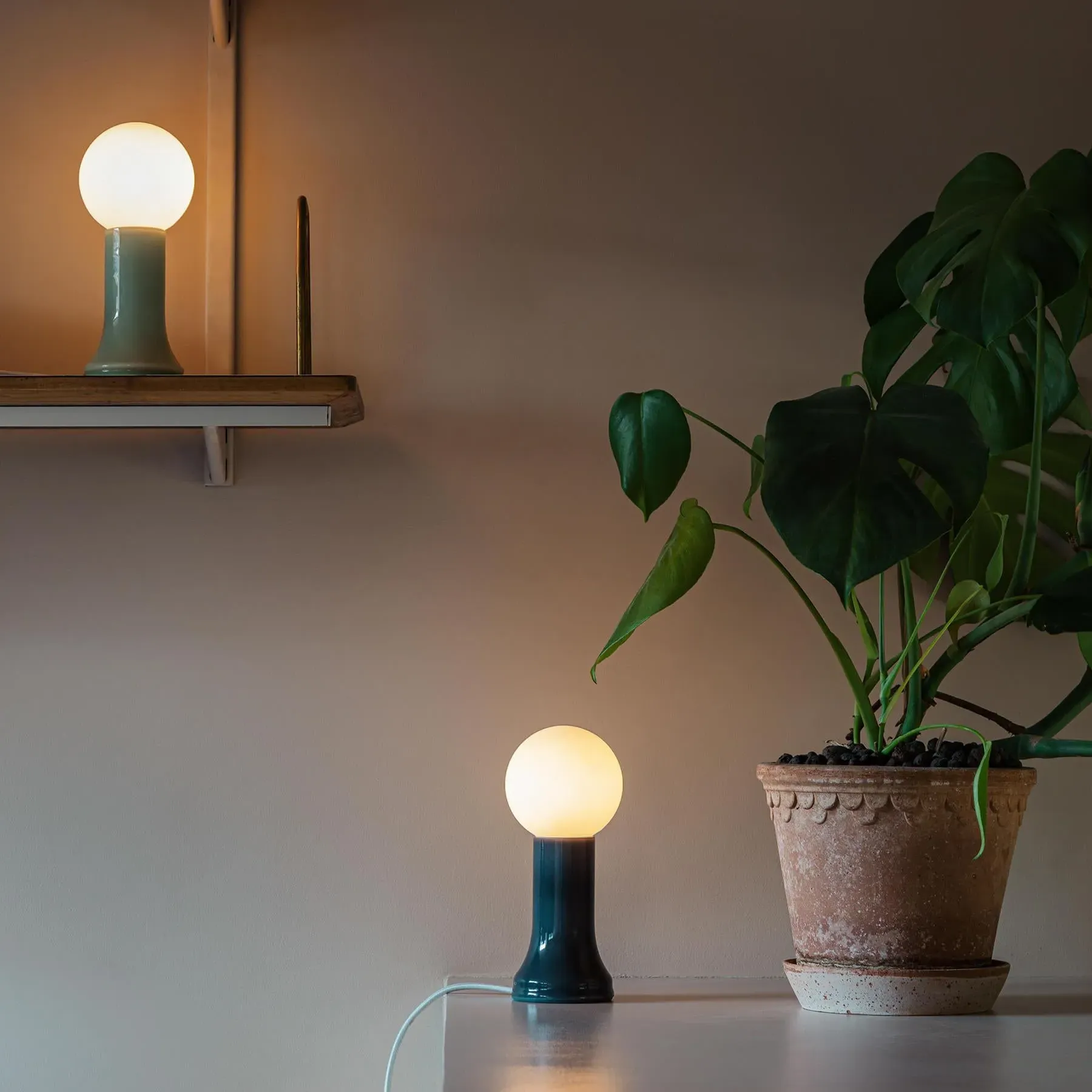 Shore Table Lamp with Dimmer - Sea Green, Glass