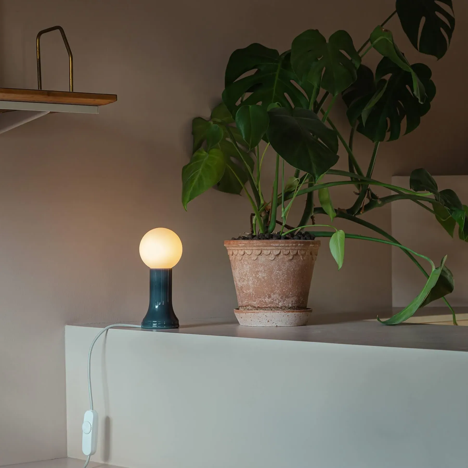 Shore Table Lamp with Dimmer - Smoke Grey, Glass