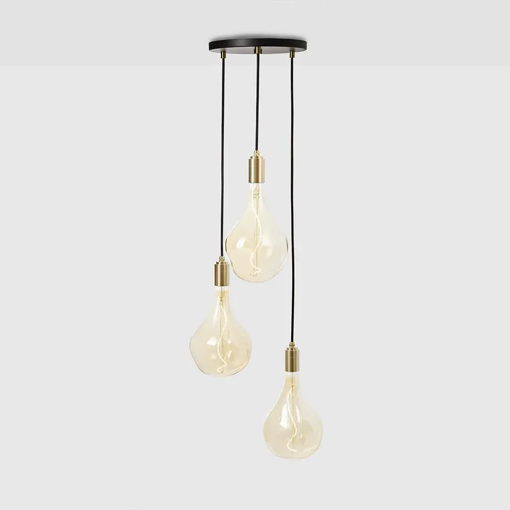 Triple Cluster Pendant Light - Black, Brass image