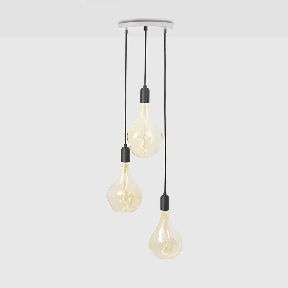 Triple Cluster Pendant Light - Black, Oak