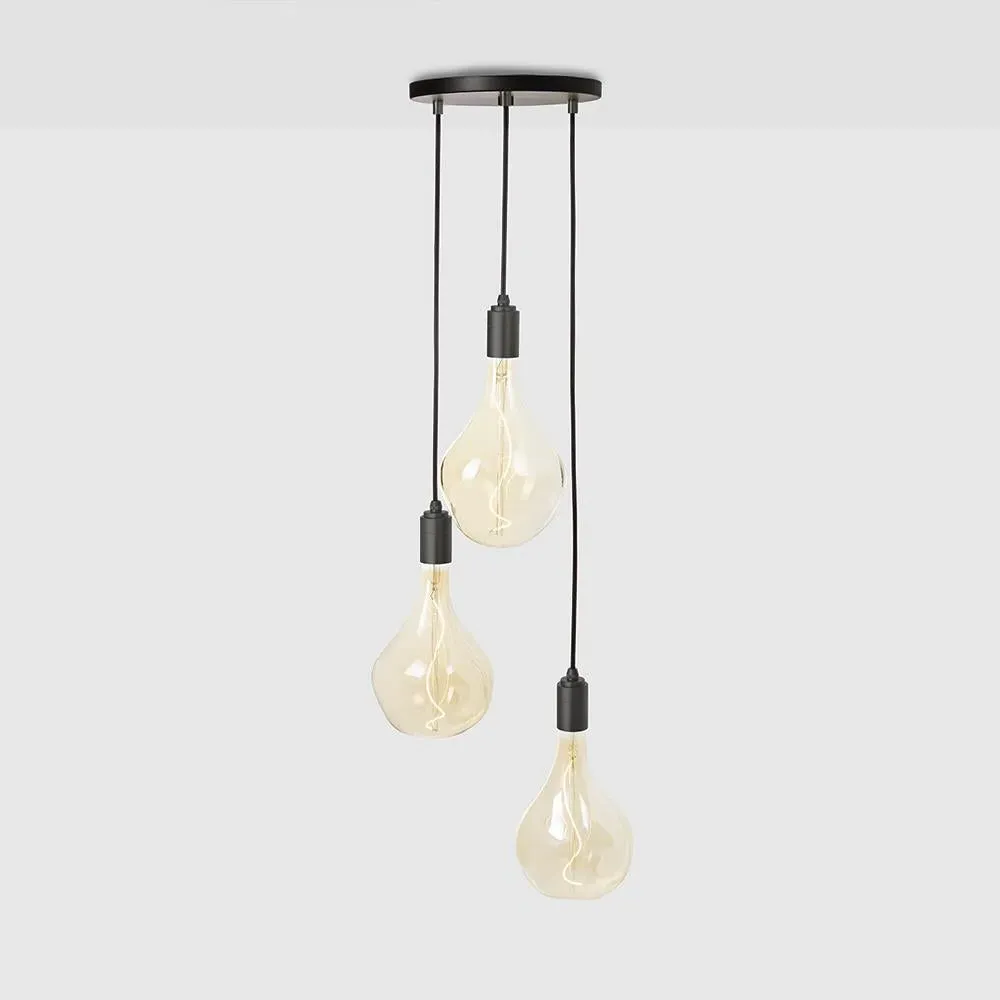 Triple Cluster Pendant Light - White, Oak