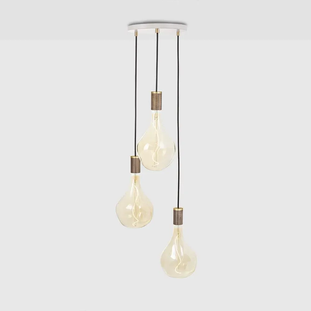 Triple Cluster Pendant Light - White, Walnut