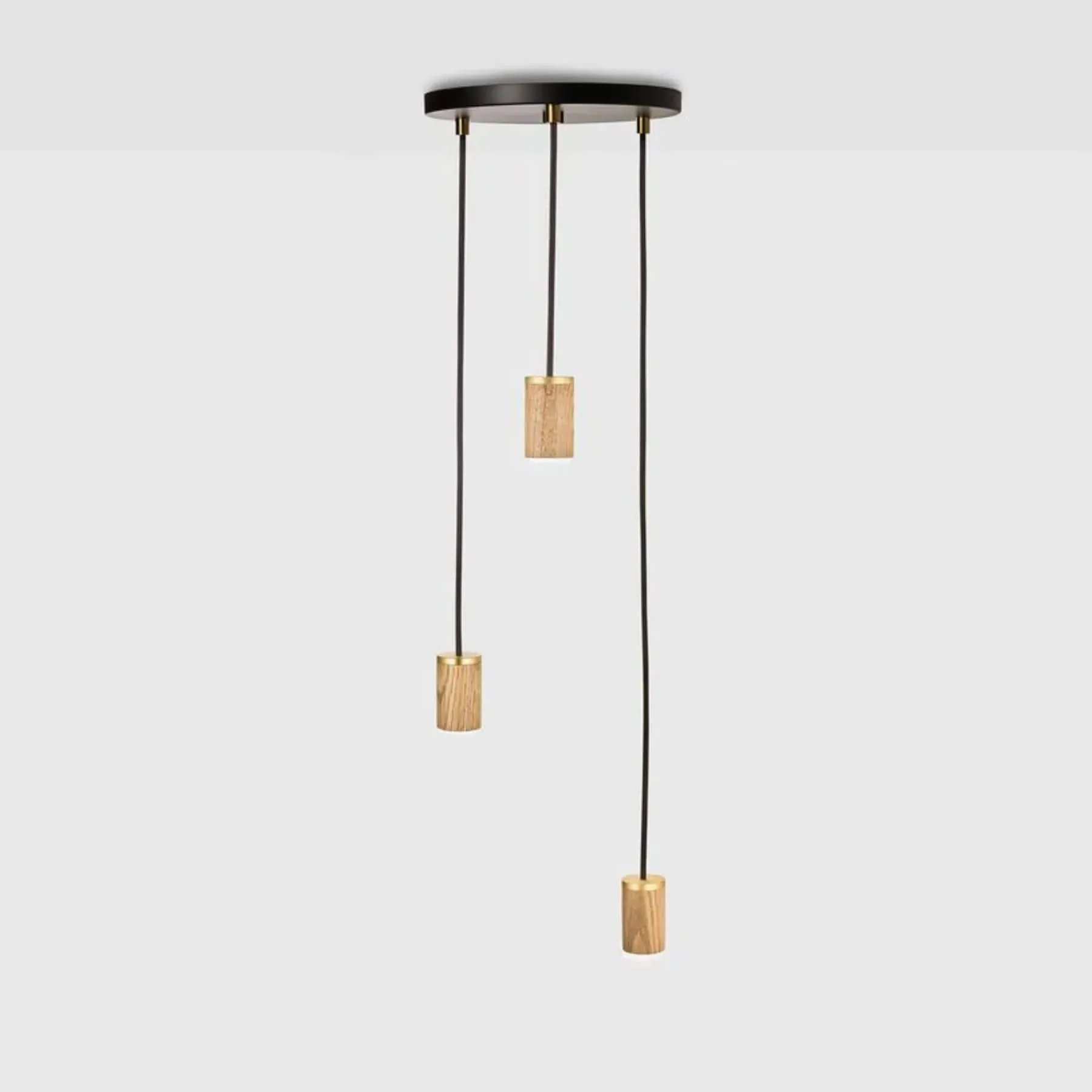 Triple Pendant Light with Adjustable Heights - Black
