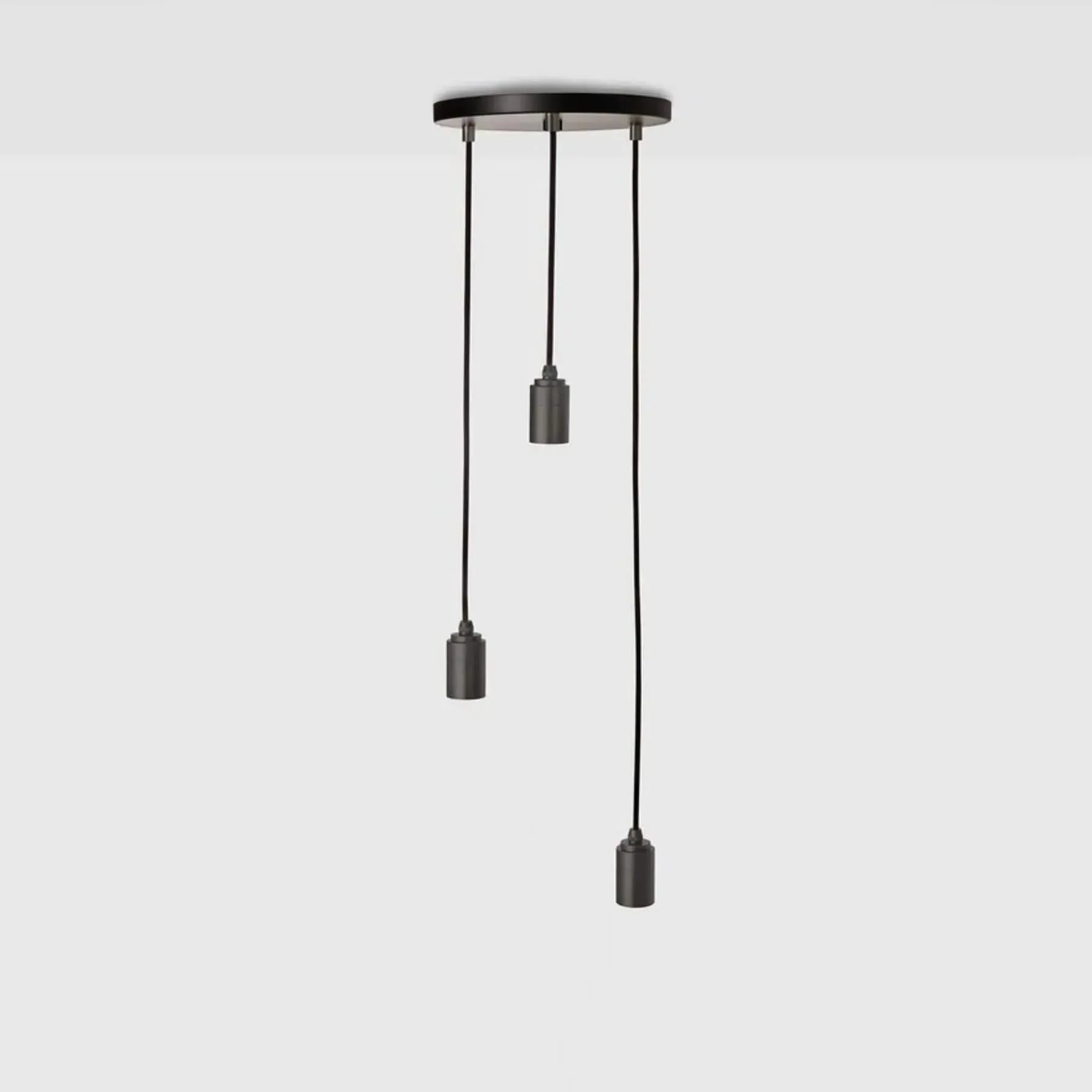 Triple Pendant Light with Adjustable Heights - Black