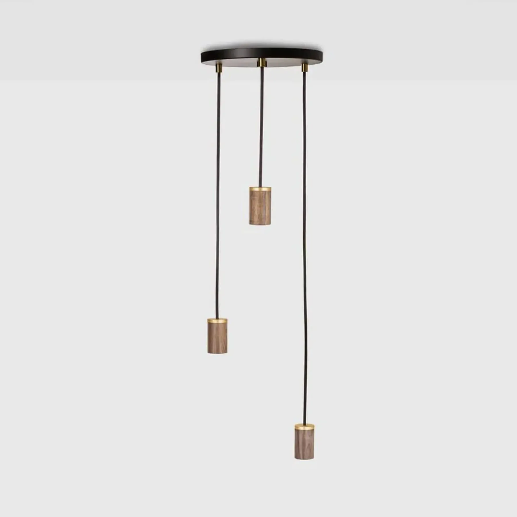Triple Pendant Light with Adjustable Heights - Black