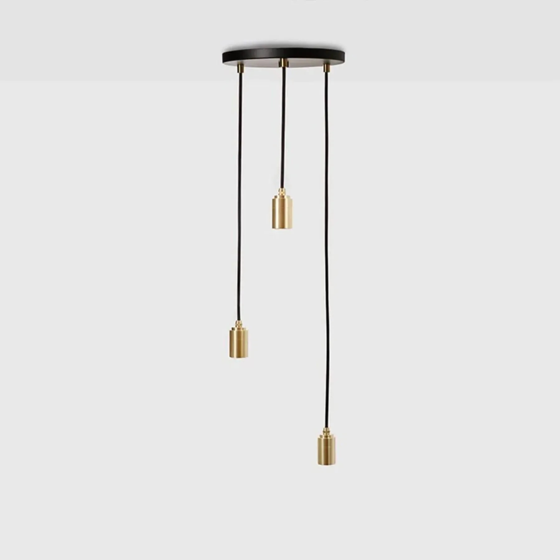 Triple Pendant Light with Adjustable Heights - Black image