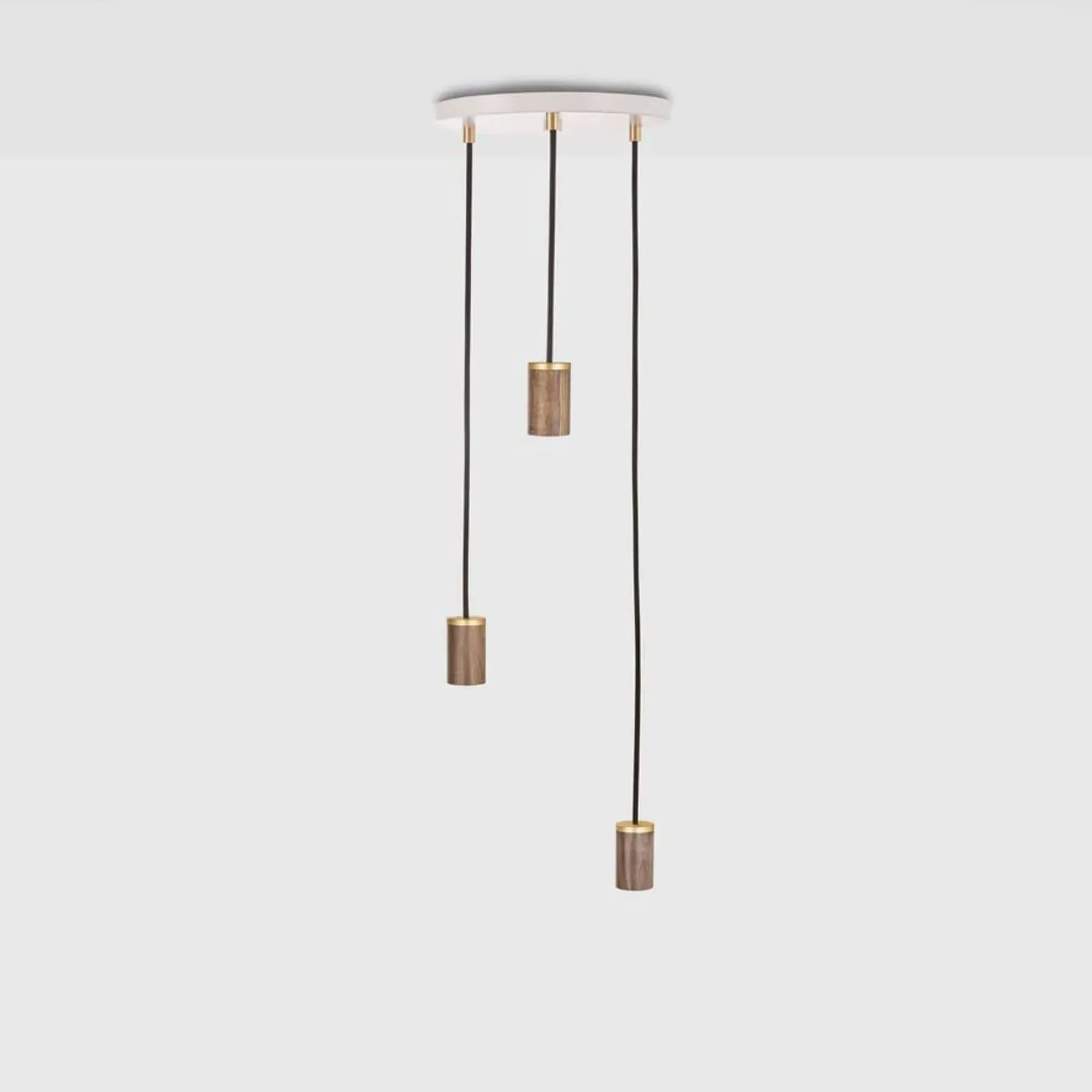 Triple Pendant Light with Adjustable Heights - White