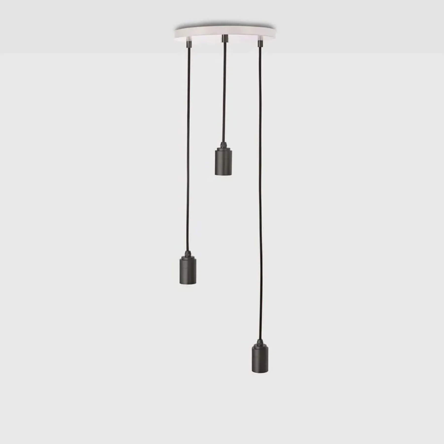 Triple Pendant Light with Adjustable Heights - White
