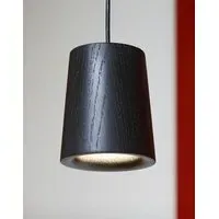 Solid Cone Pendant Light - Black Oak, White