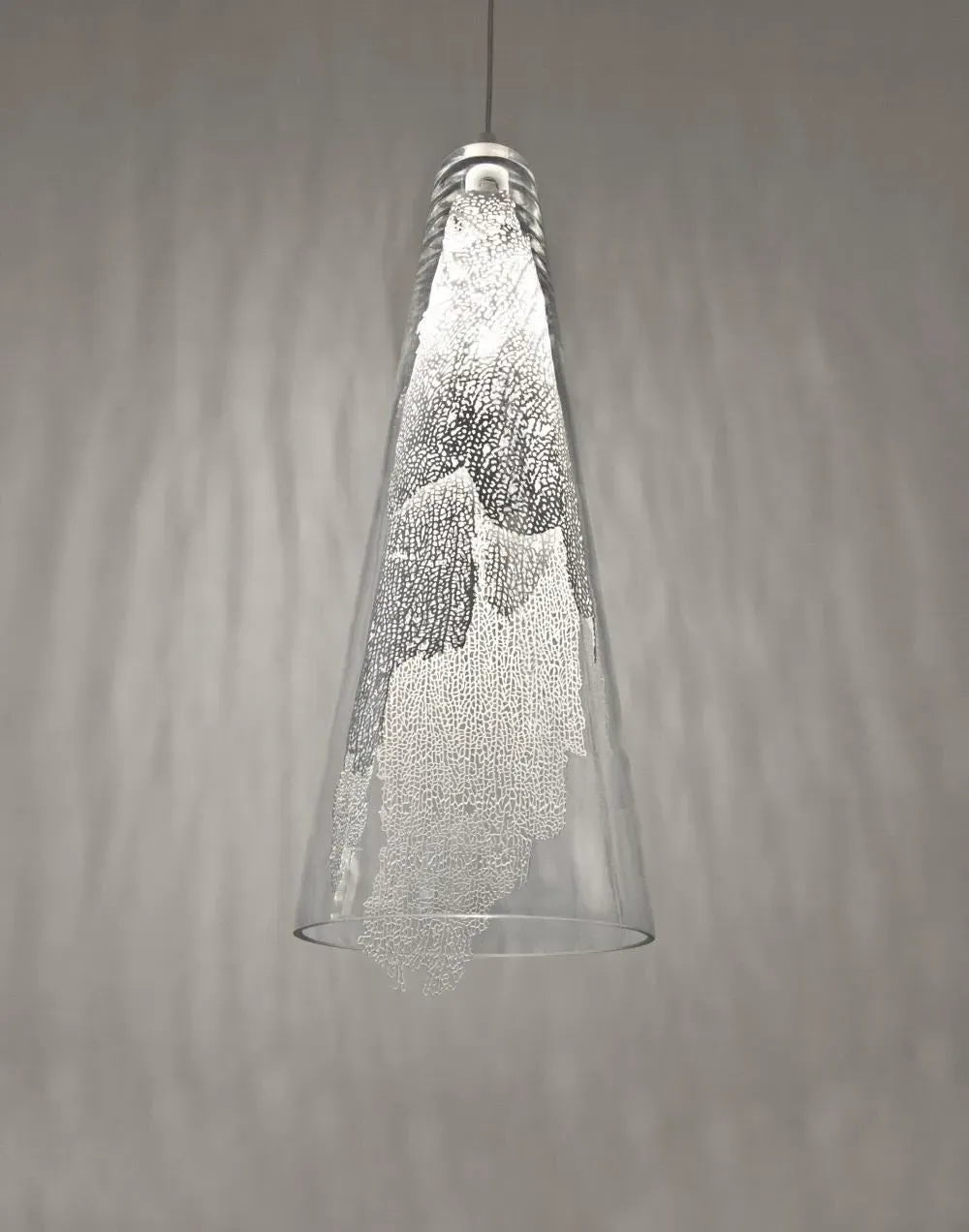 Cone Pendant Light - Silver, Crystal