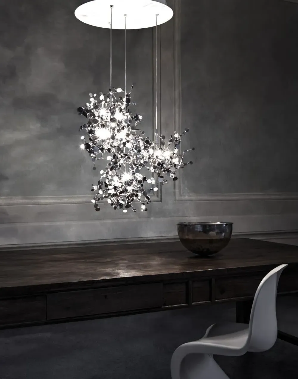 Pendant Light with Metal Coins - Gold, Steel