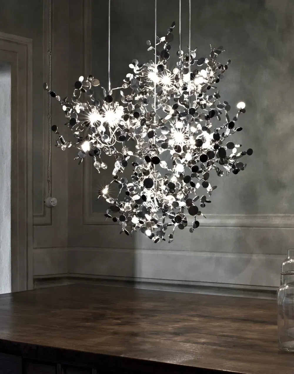 Pendant Light with Metal Coins - Gold, Steel