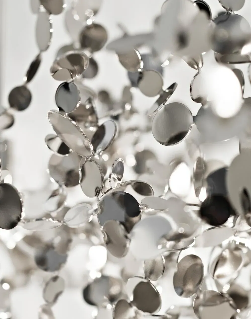 Pendant Light with Metal Coins - Stainless Steel