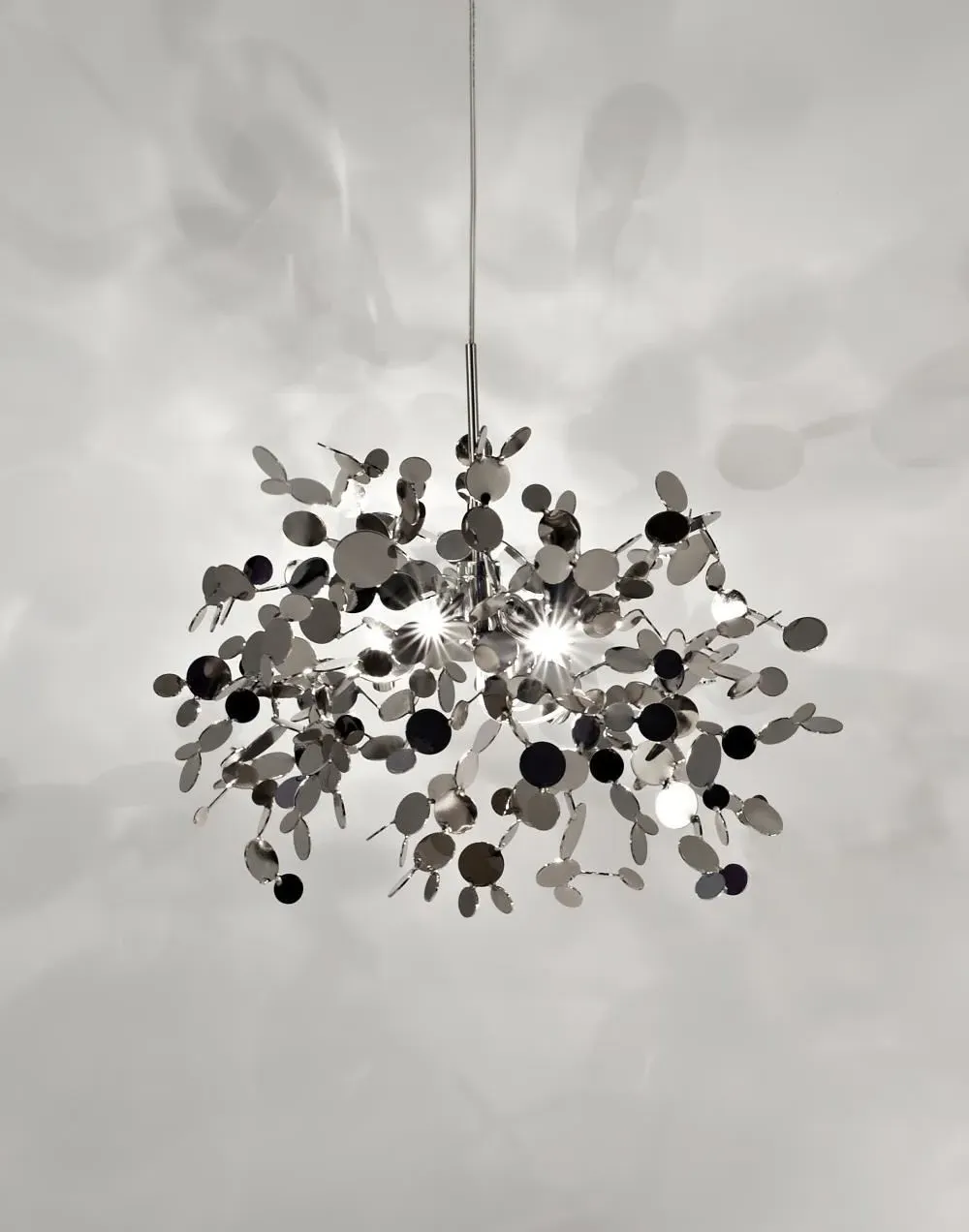 Pendant Light with Metal Coins - Stainless Steel