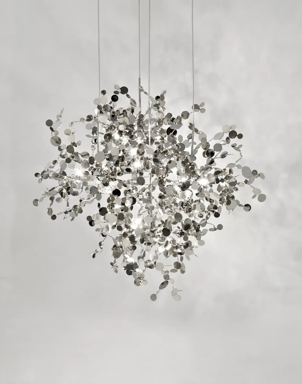 Pendant Light with Metal Coins - Stainless Steel image