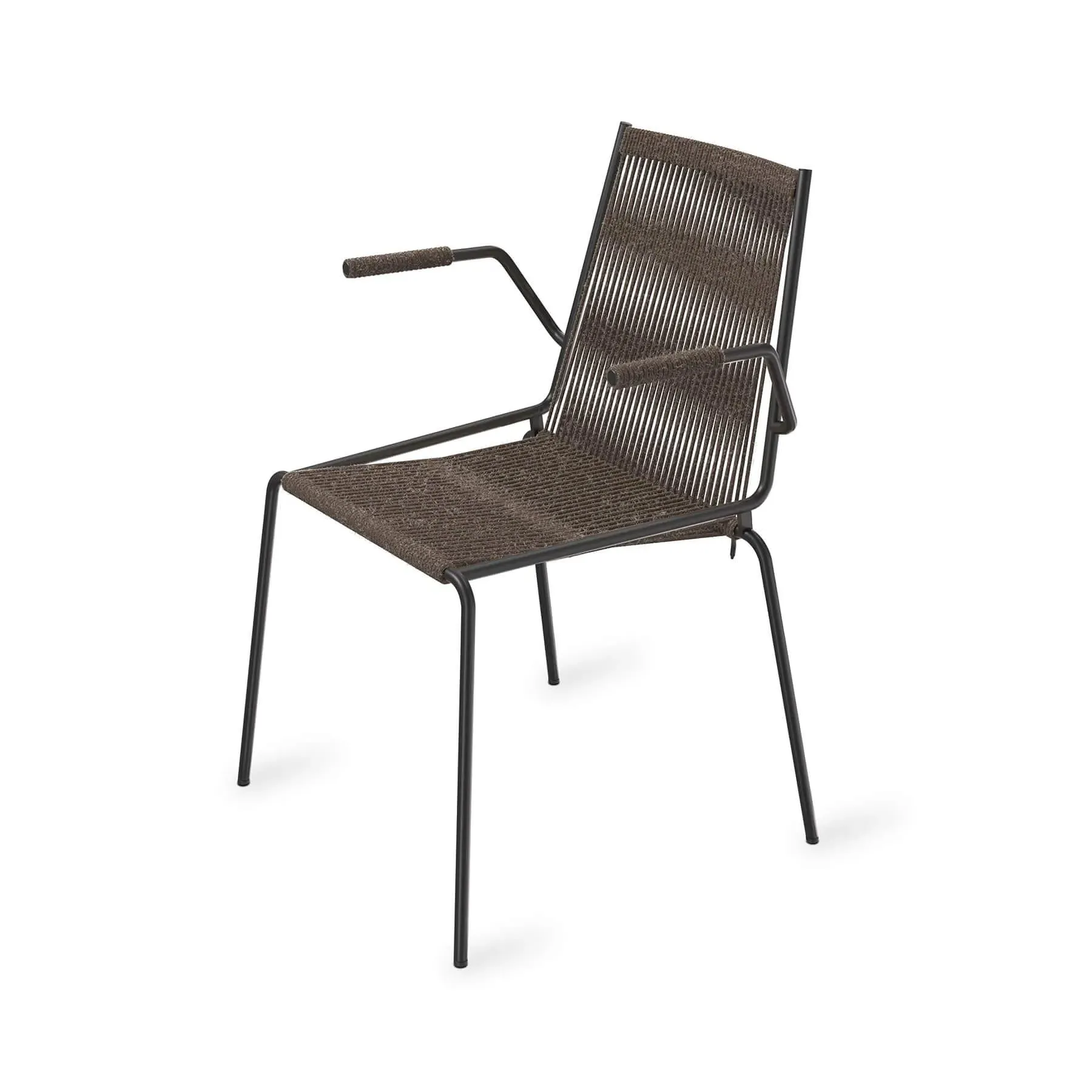 Armchair with Black Base - Dark Grey, Wool