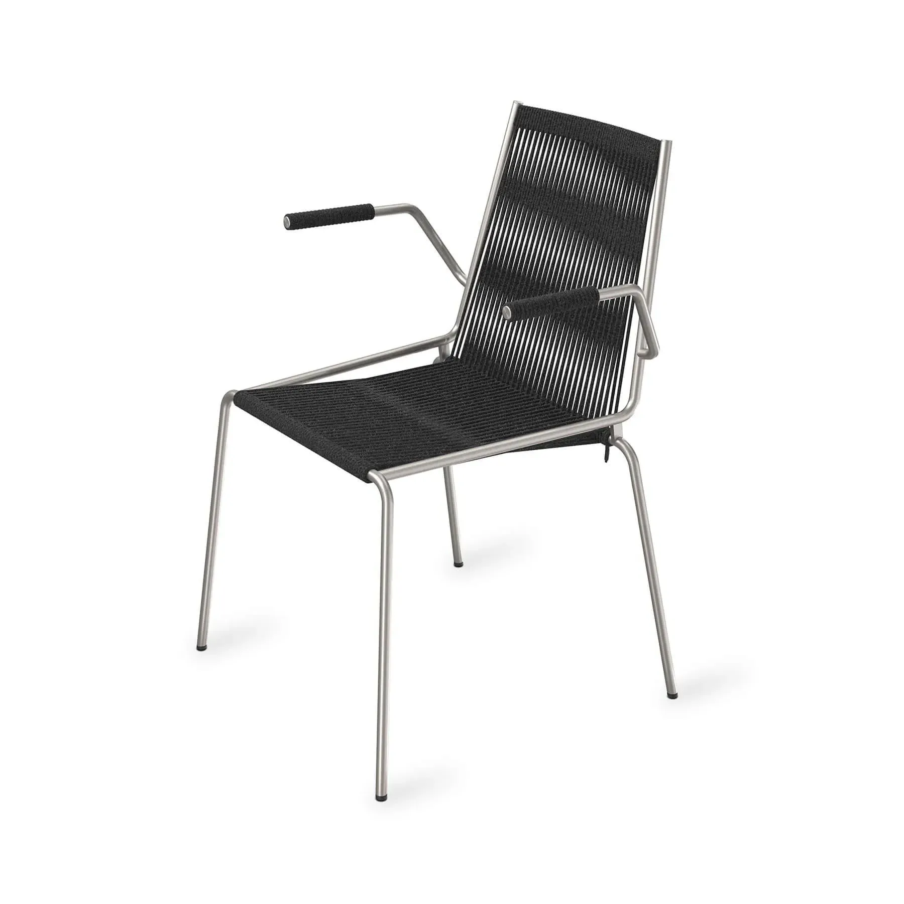 Armchair with Steel Base - Black, Linen