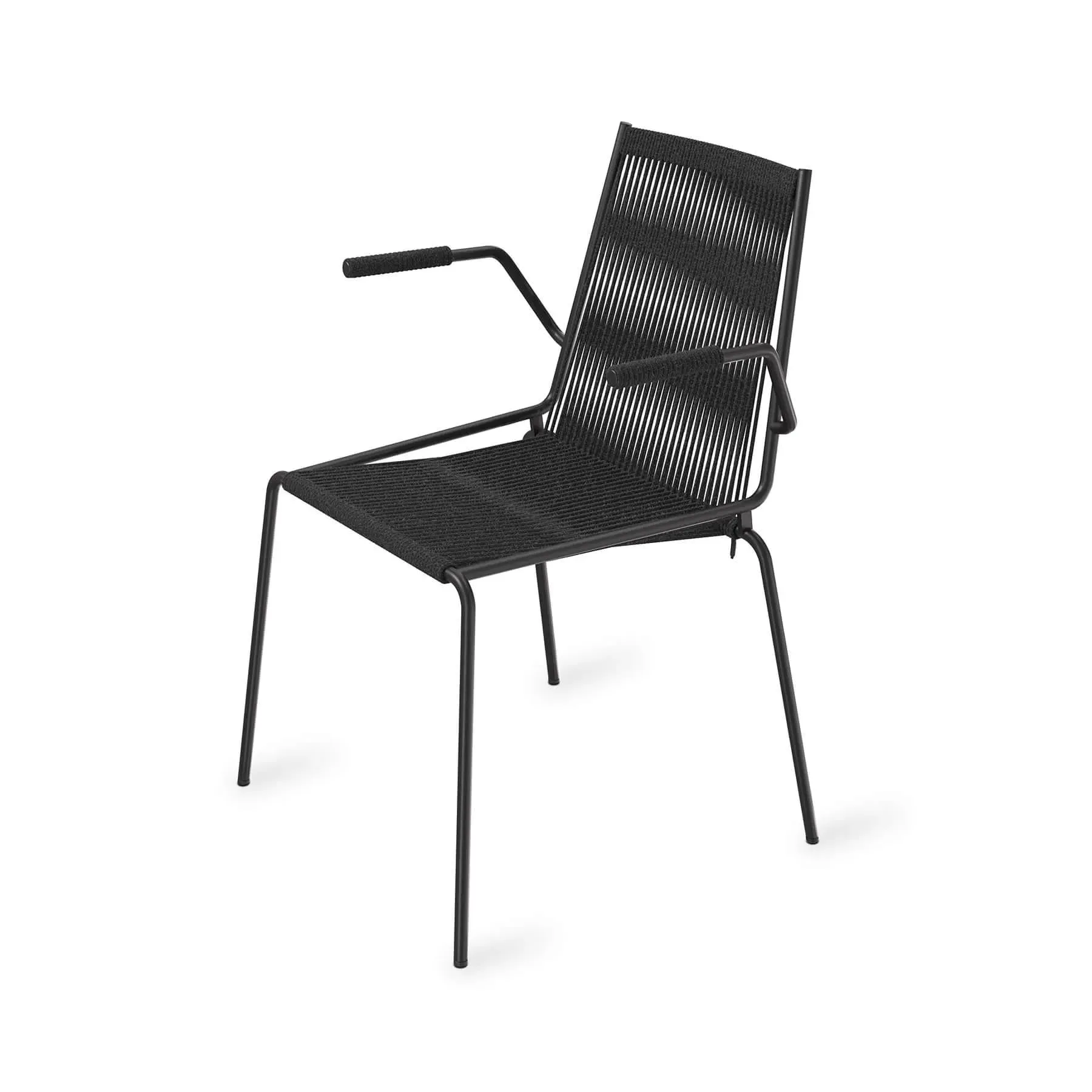 Armchair with Steel Base - Black, Linen