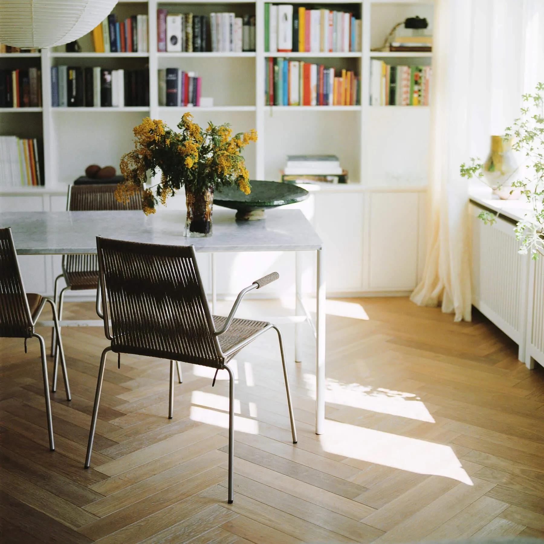 Armchair with Steel Base - Grey, Wool