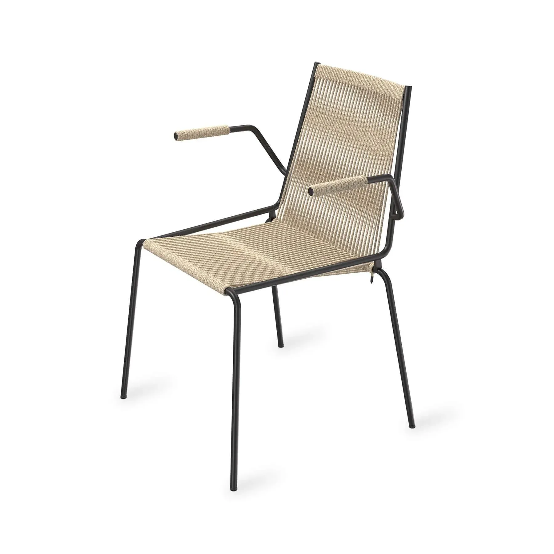 Armchair with Steel Base - Grey, Wool