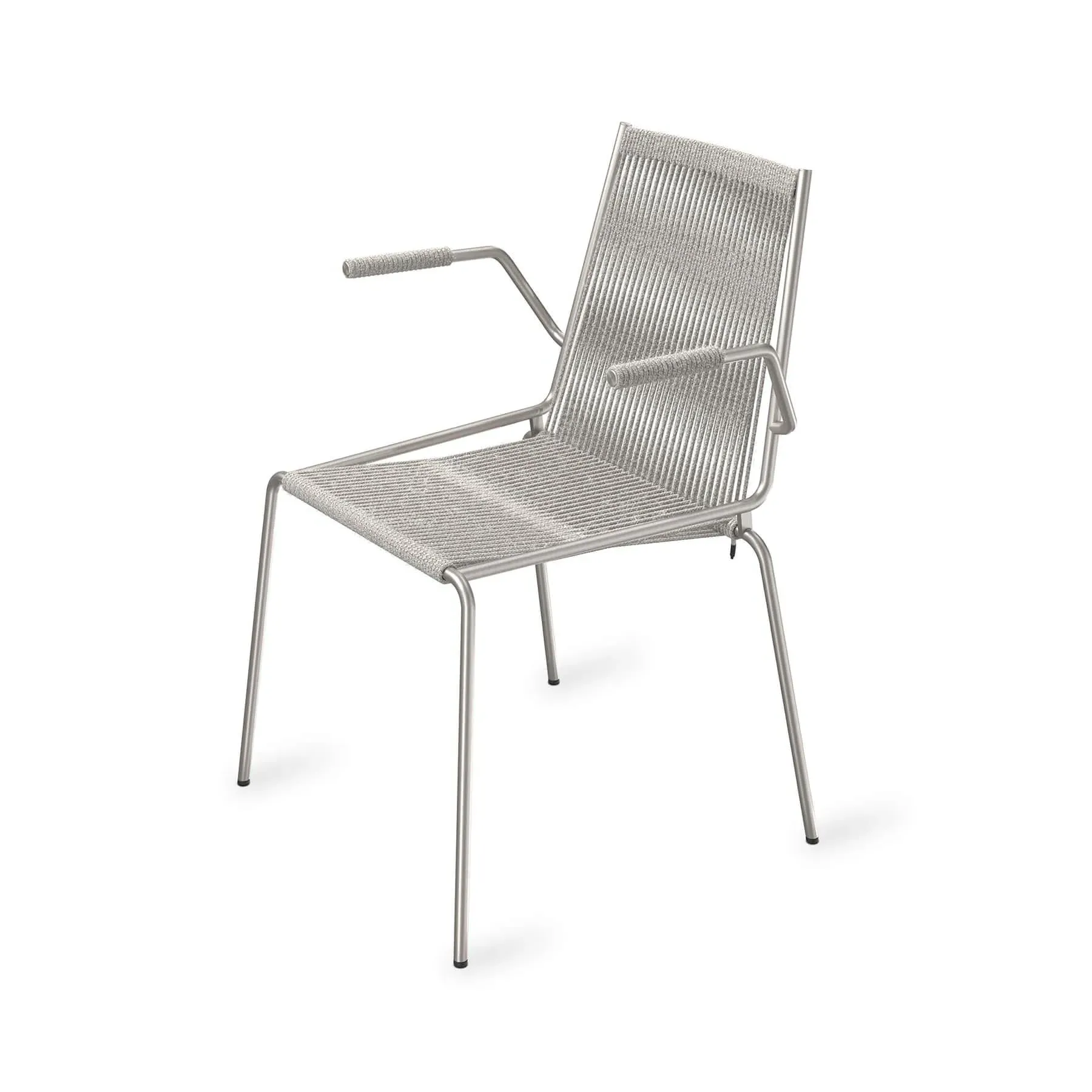 Armchair with Steel Base - Grey, Wool