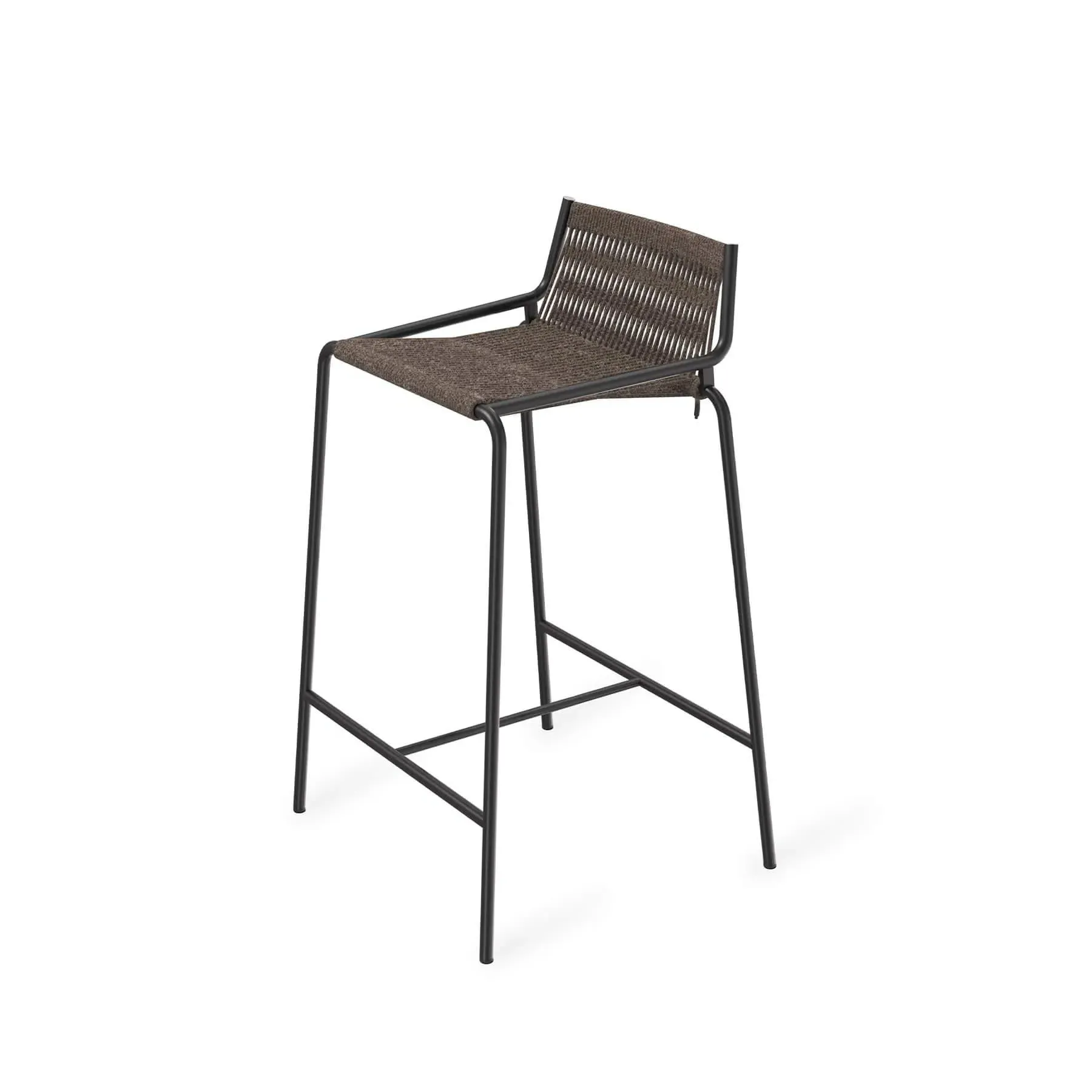 Counter Stool Upholstered - Dark Grey, Wool