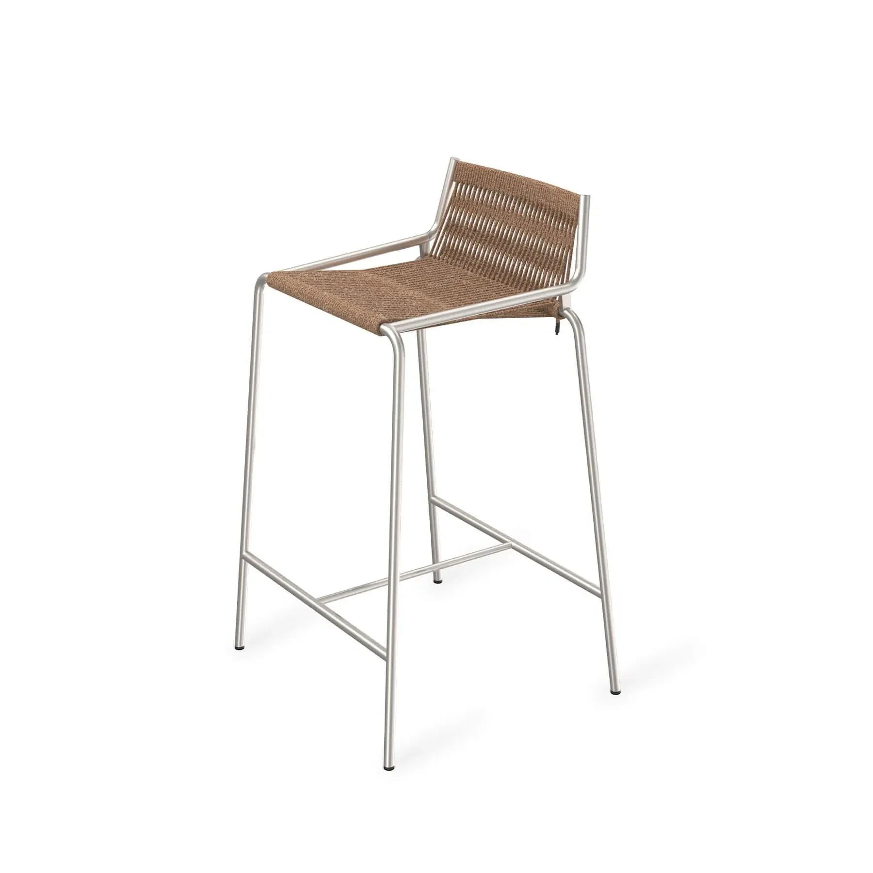 Counter Stool with Upholstery - Brown, Wool