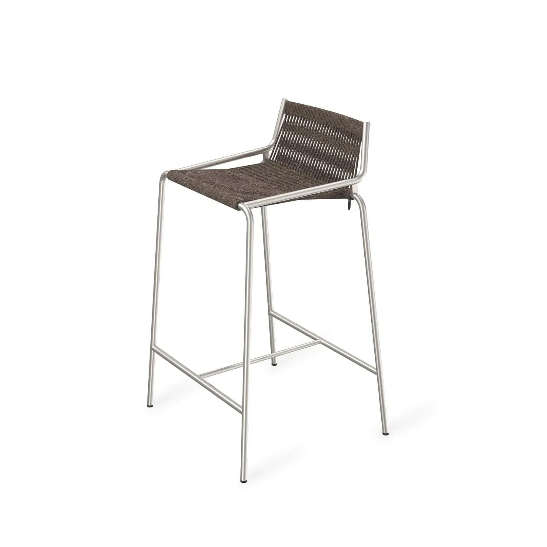 Counter Stool with Upholstery - Dark Grey, Wool