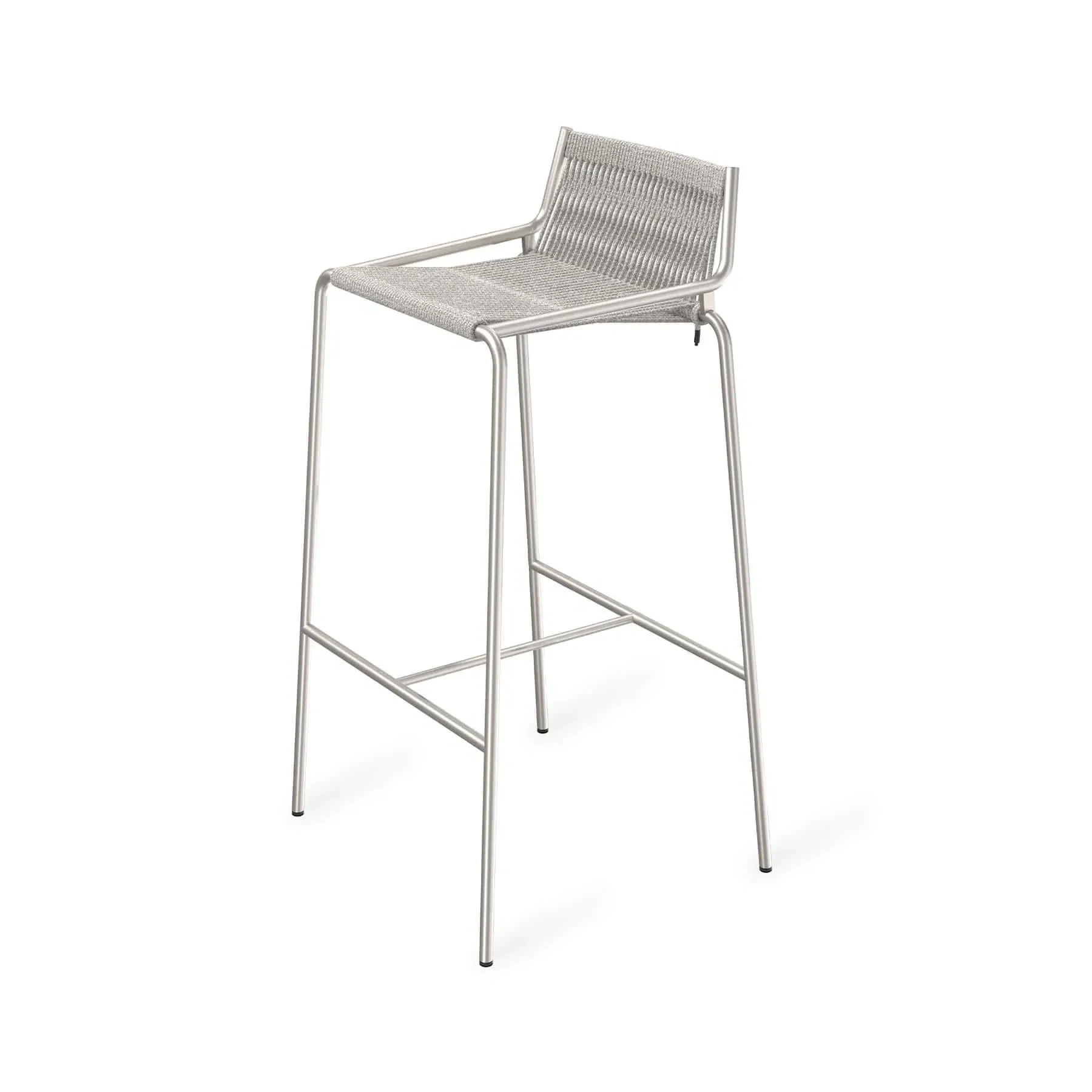 High Bar Stool with Upholstery - Grey, Wool