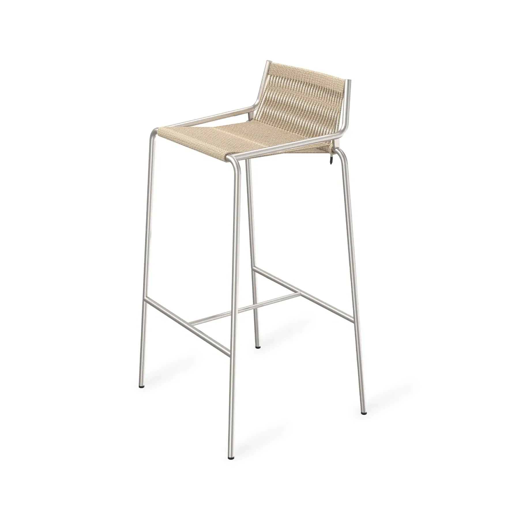 High Bar Stool with Upholstery - Nature, Linen image